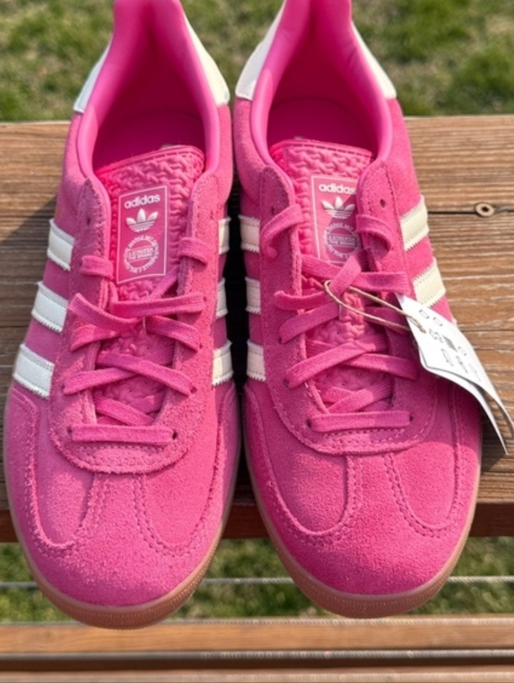 Adidas Gazelle Indoor Gum Pink and White Sneakers Size 8.5
